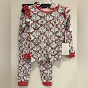 Cecil and Lou brand Girls' Red Holiday Nutcracker Print Pajama Set